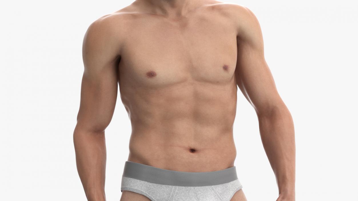 3D model Man Character in Underwear Standing