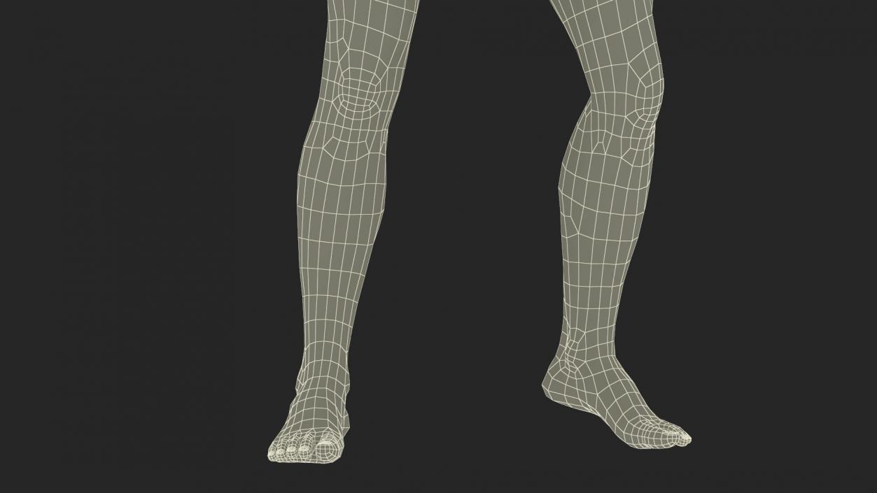 3D model Man Character in Underwear Standing