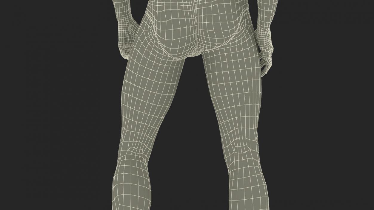 3D model Man Character in Underwear Standing