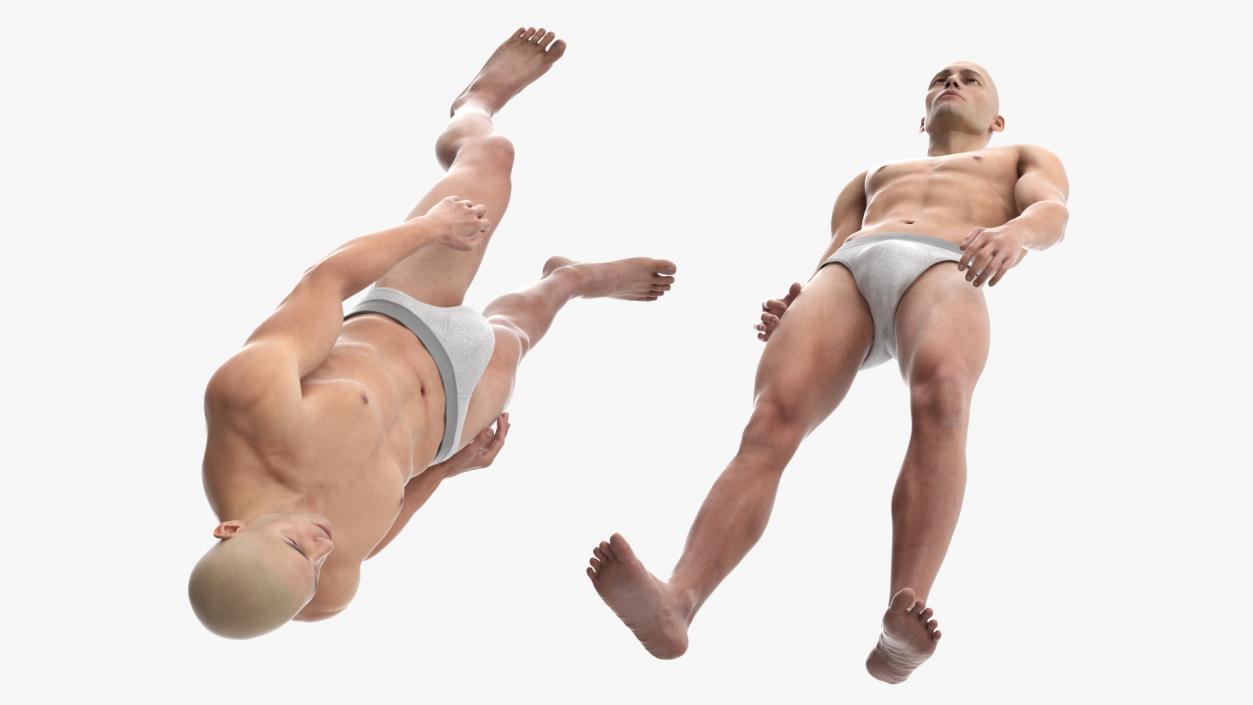 3D model Man Character in Underwear Standing