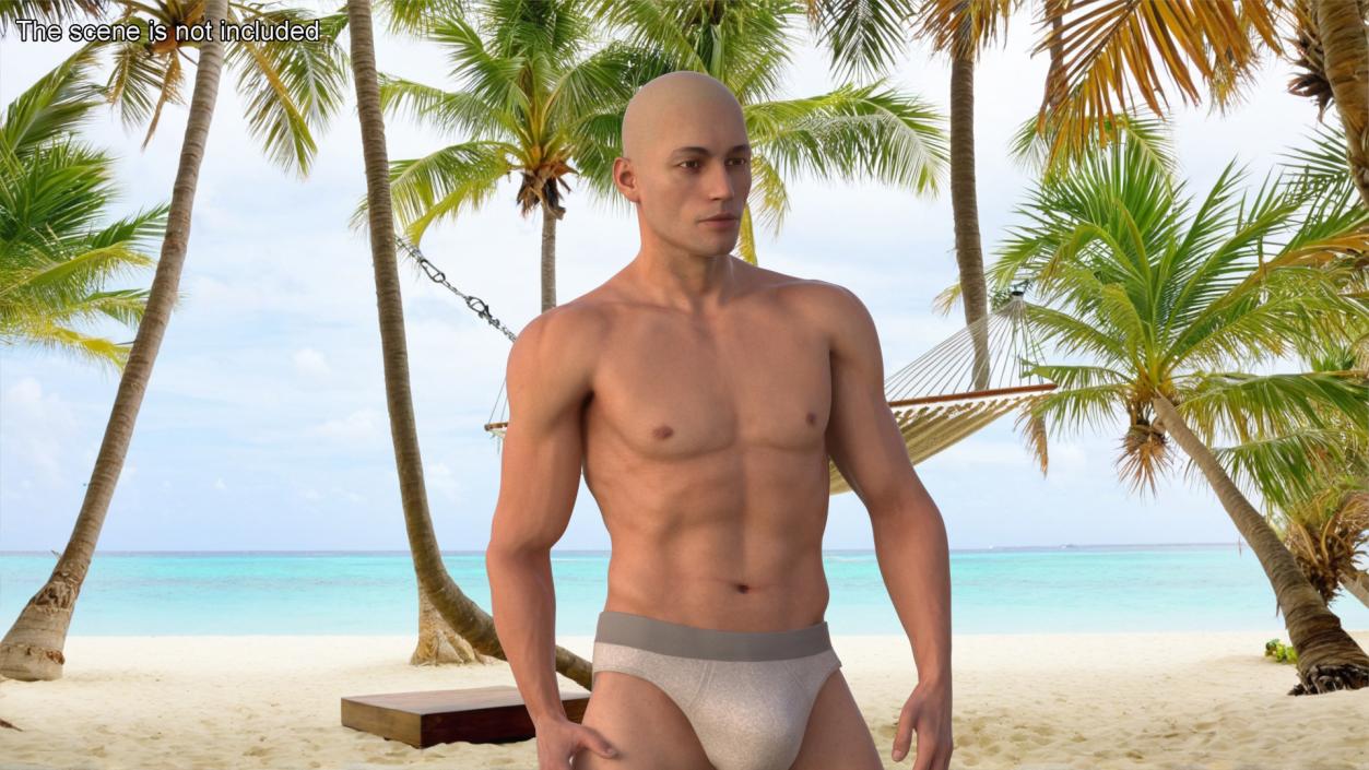 3D model Man Character in Underwear Standing