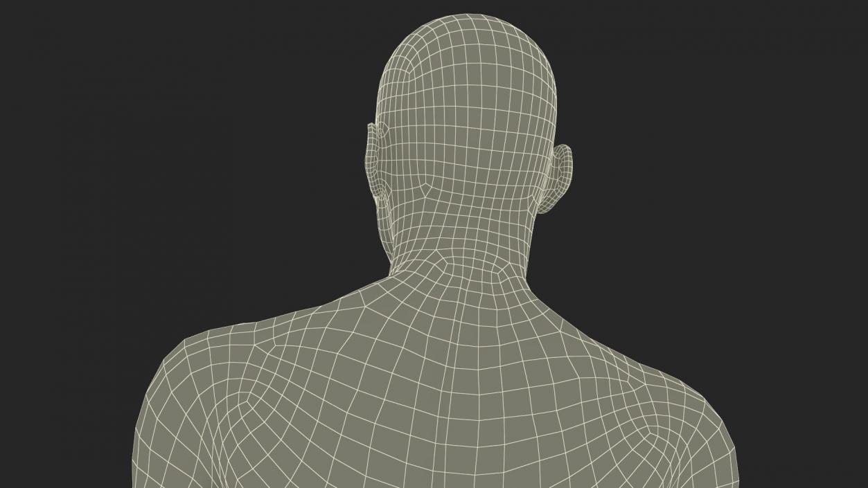 3D model Man Character in Underwear Standing