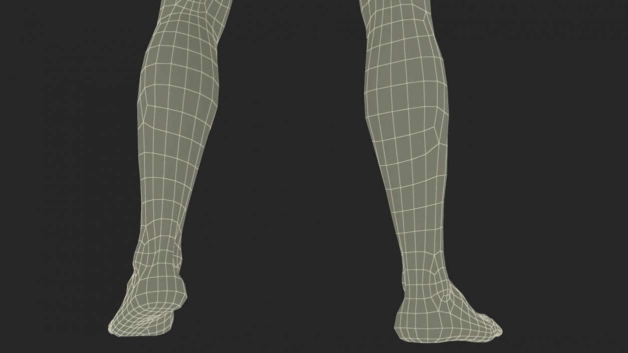 3D model Man Character in Underwear Standing