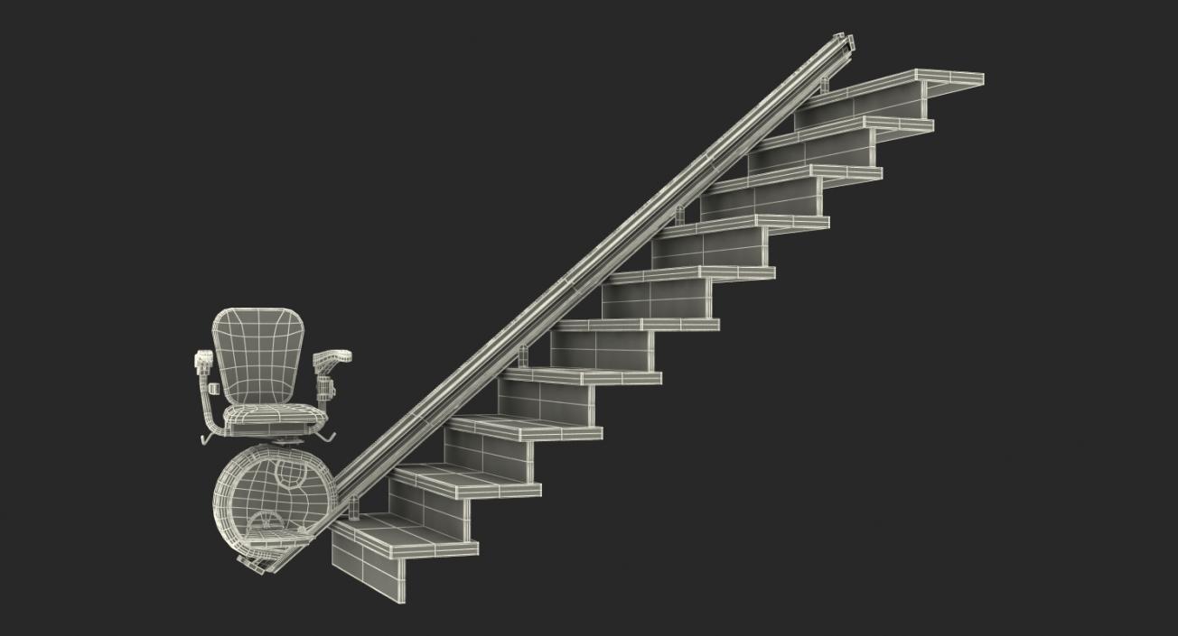 3D model Straight Stairlift Rigged