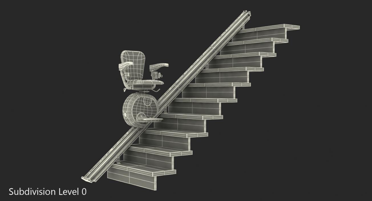 3D model Straight Stairlift Rigged