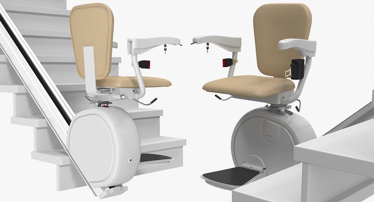 3D model Straight Stairlift Rigged