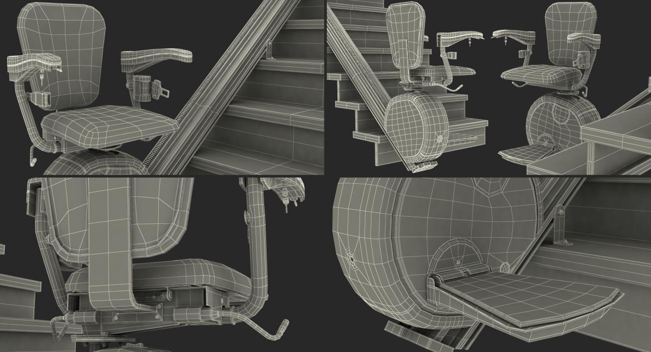 3D model Straight Stairlift Rigged