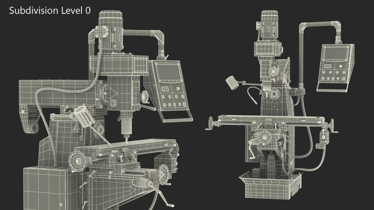 3D WM-50 Milling Machine Rigged model