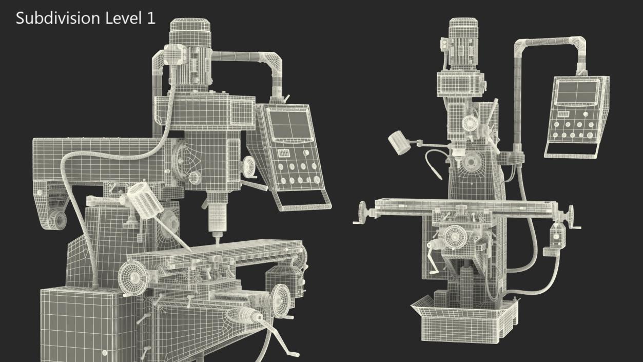 3D WM-50 Milling Machine Rigged model