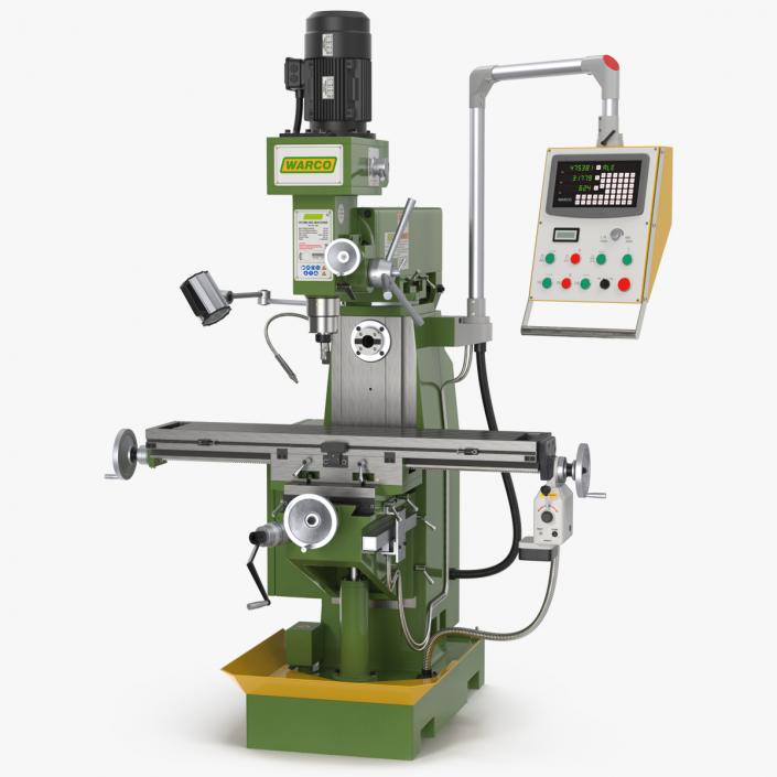 3D WM-50 Milling Machine Rigged model