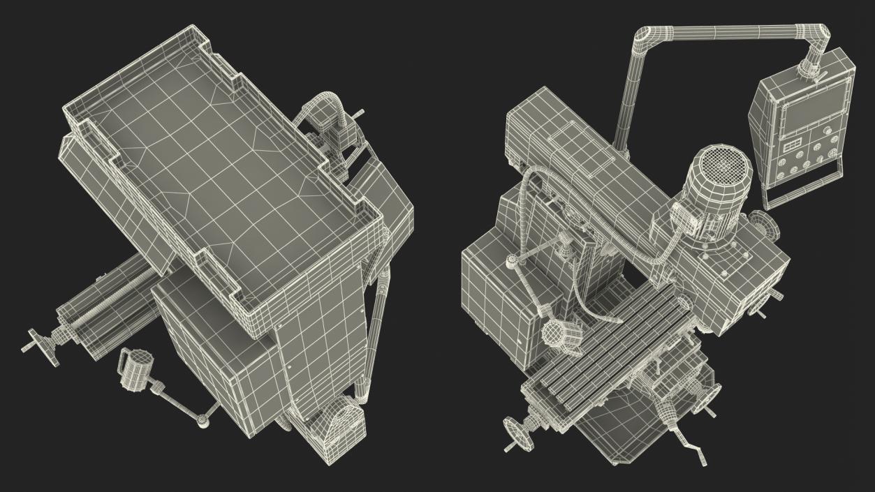 3D WM-50 Milling Machine Rigged model