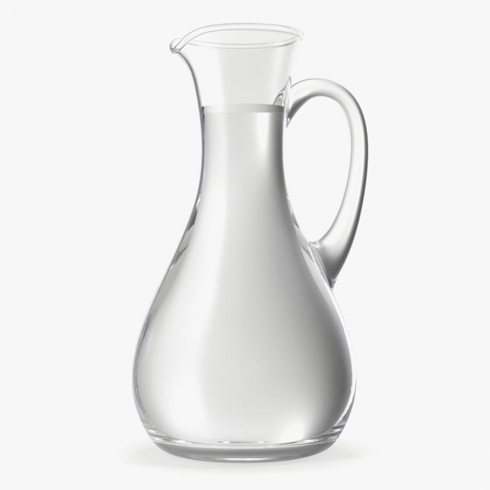 Glass Jug Narrow Neck With Water 3D