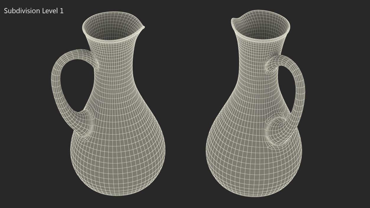 Glass Jug Narrow Neck With Water 3D