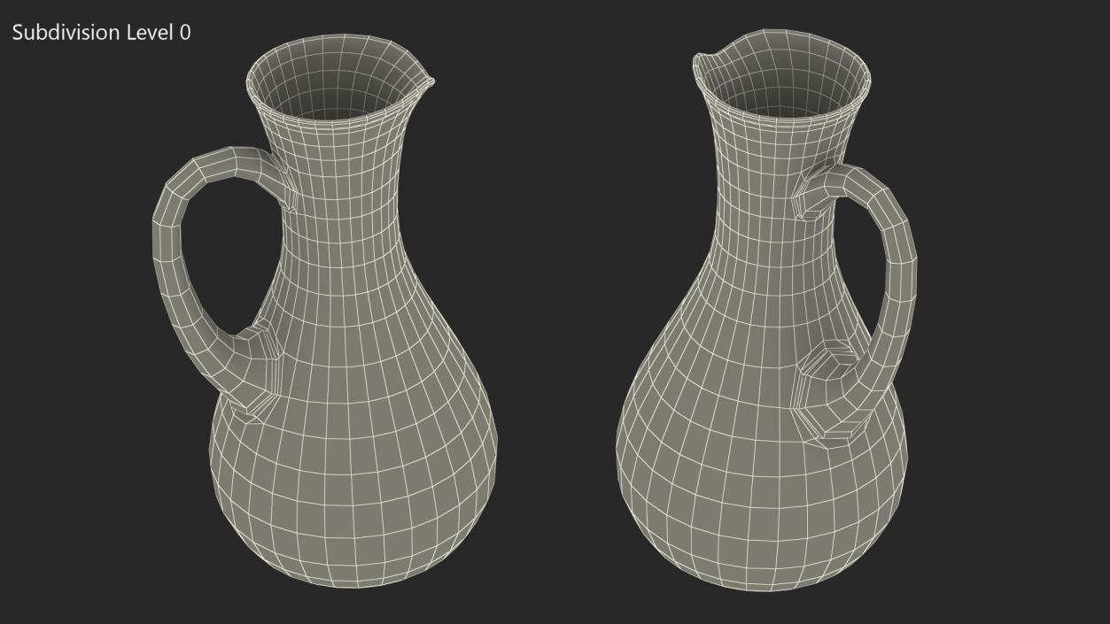 Glass Jug Narrow Neck With Water 3D