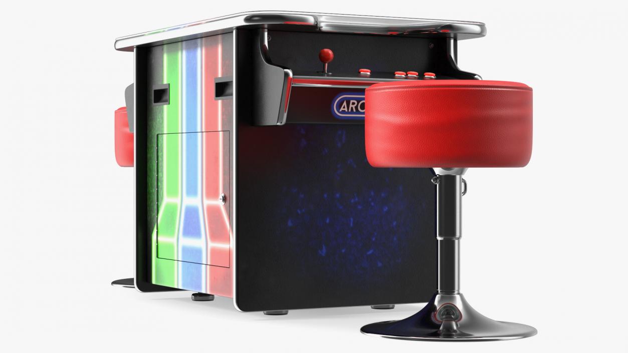 3D ArcadePro Mars 55 Cocktail Arcade Machine with Stools model