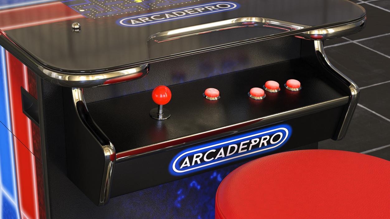 3D ArcadePro Mars 55 Cocktail Arcade Machine with Stools model