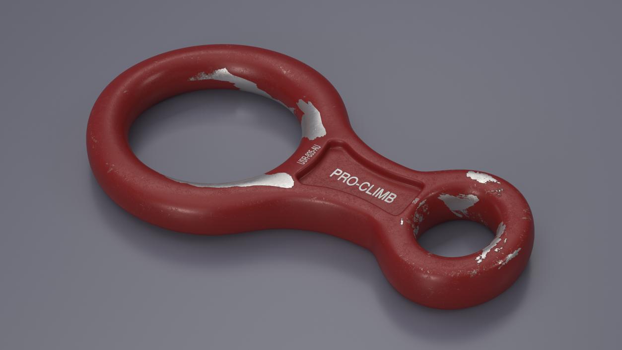 Descender Figure Eight Pro-Climb Red Damaged 3D model