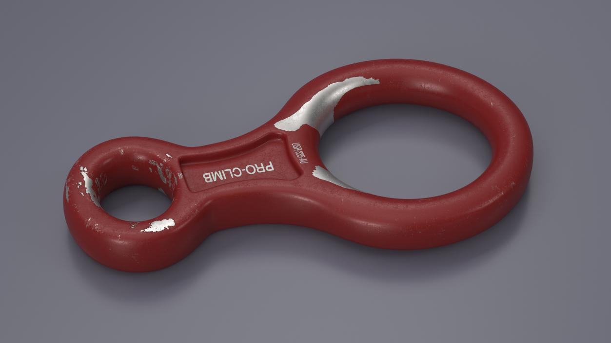 Descender Figure Eight Pro-Climb Red Damaged 3D model