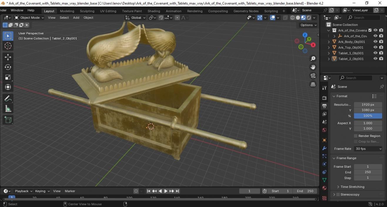 Ark of the Covenant with Tablets 3D