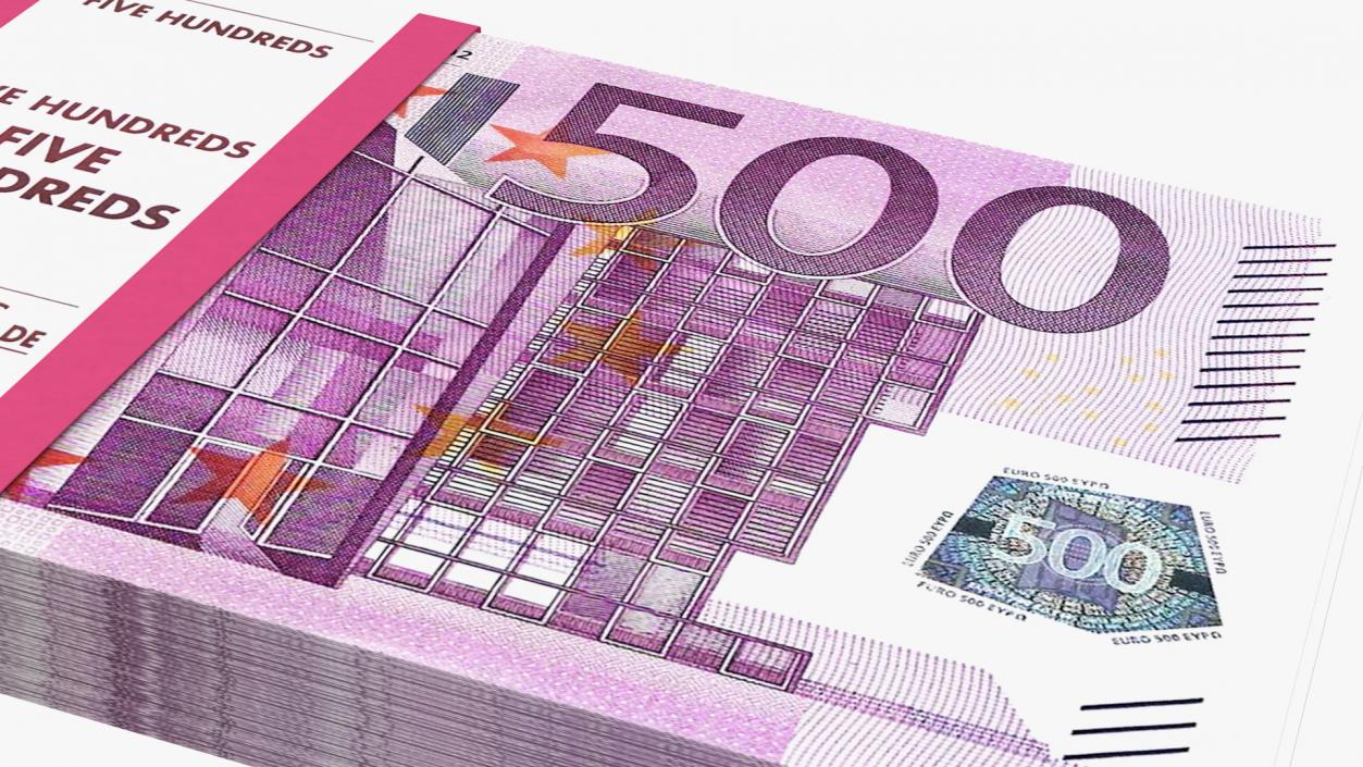 3D model 500 Euro Bundle Banknotes