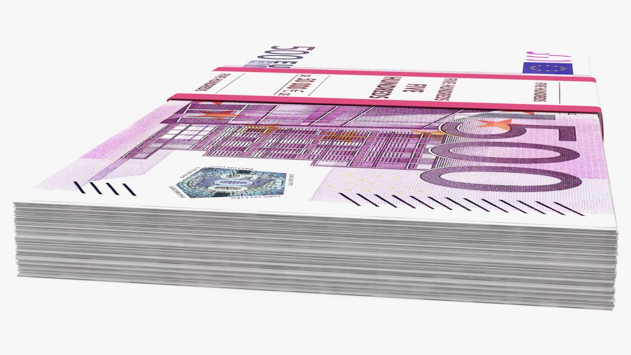 3D model 500 Euro Bundle Banknotes