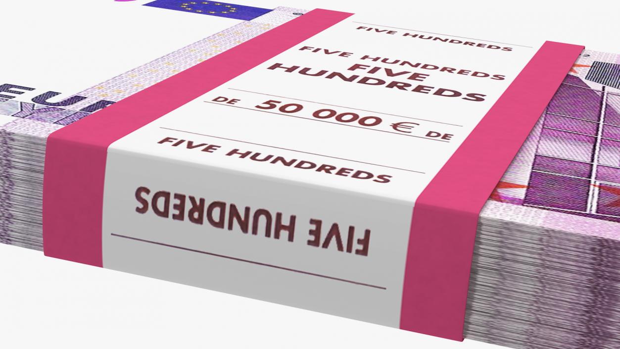 3D model 500 Euro Bundle Banknotes