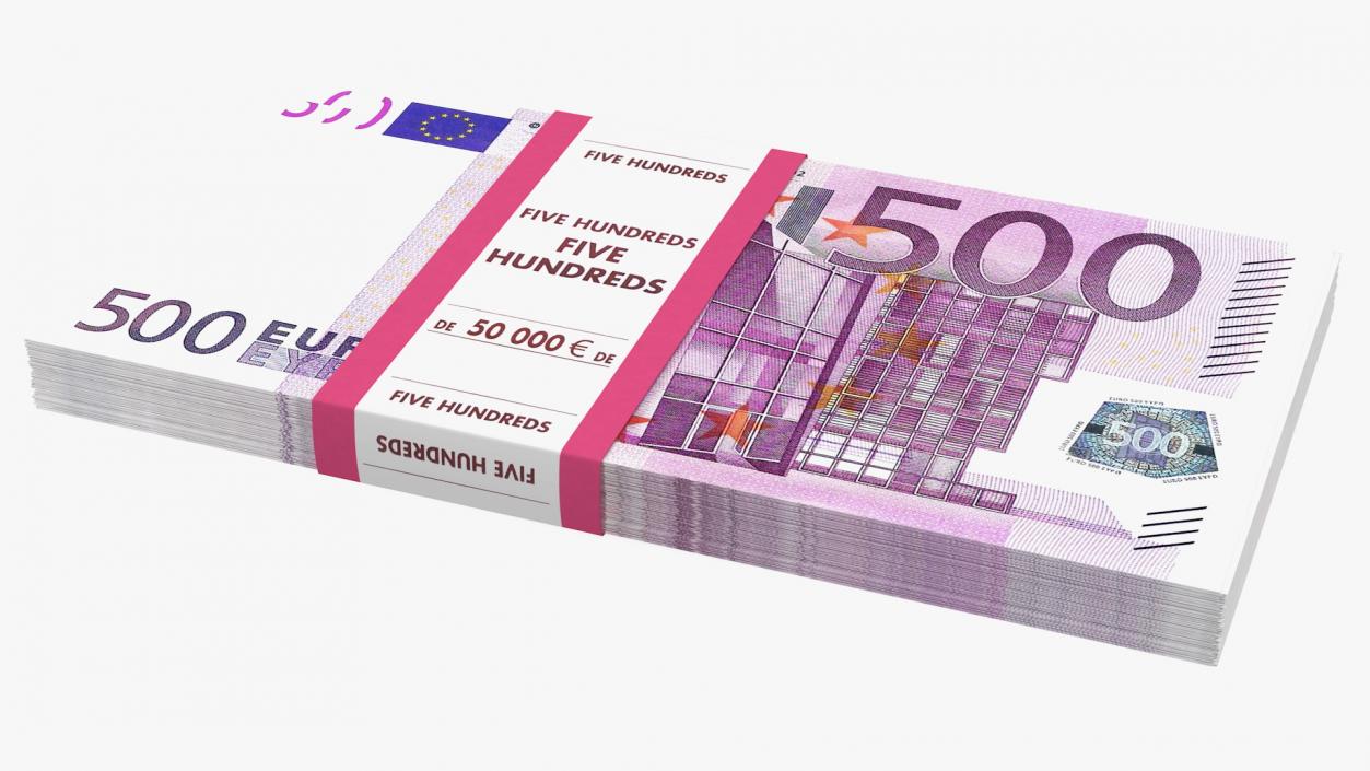 3D model 500 Euro Bundle Banknotes