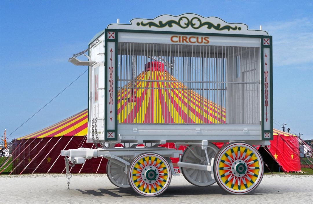 3D Clown with Circus Equipment Collection model