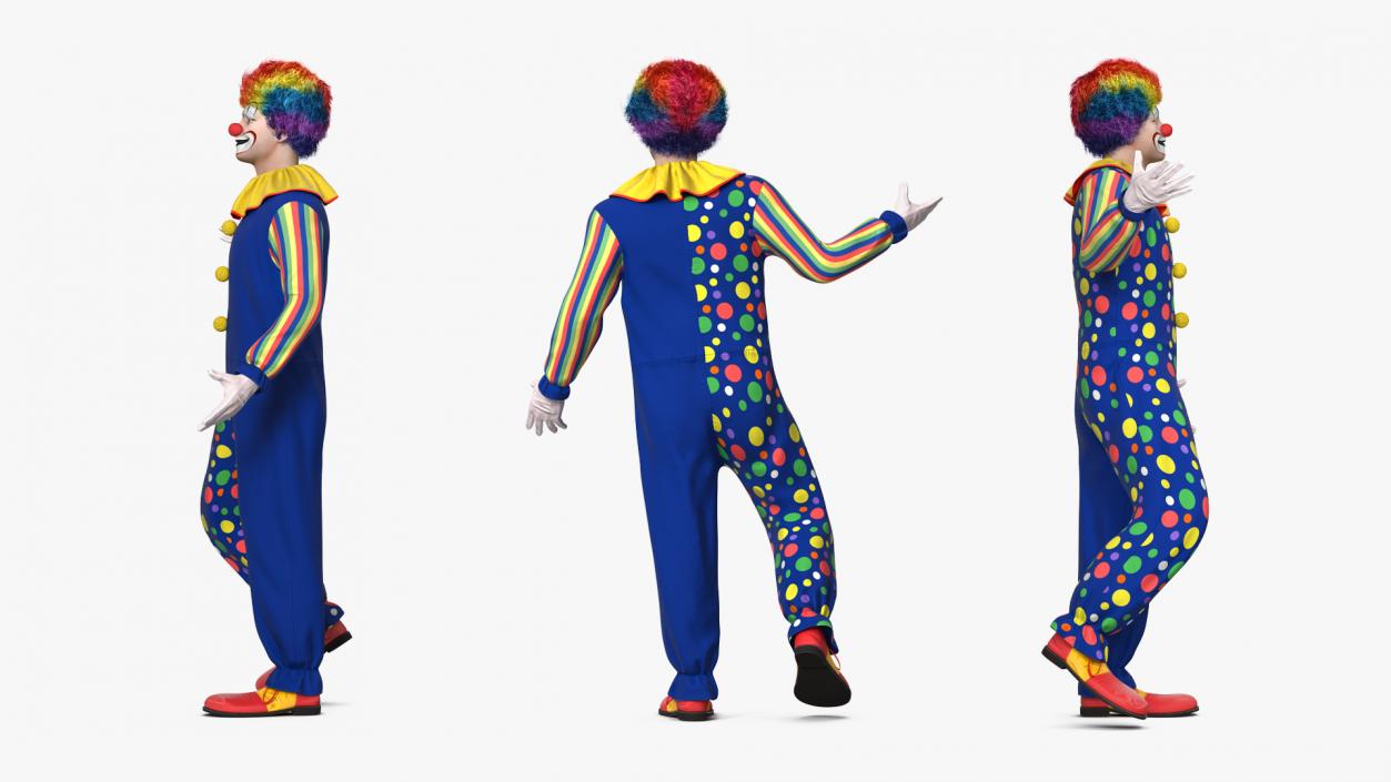 3D Clown with Circus Equipment Collection model