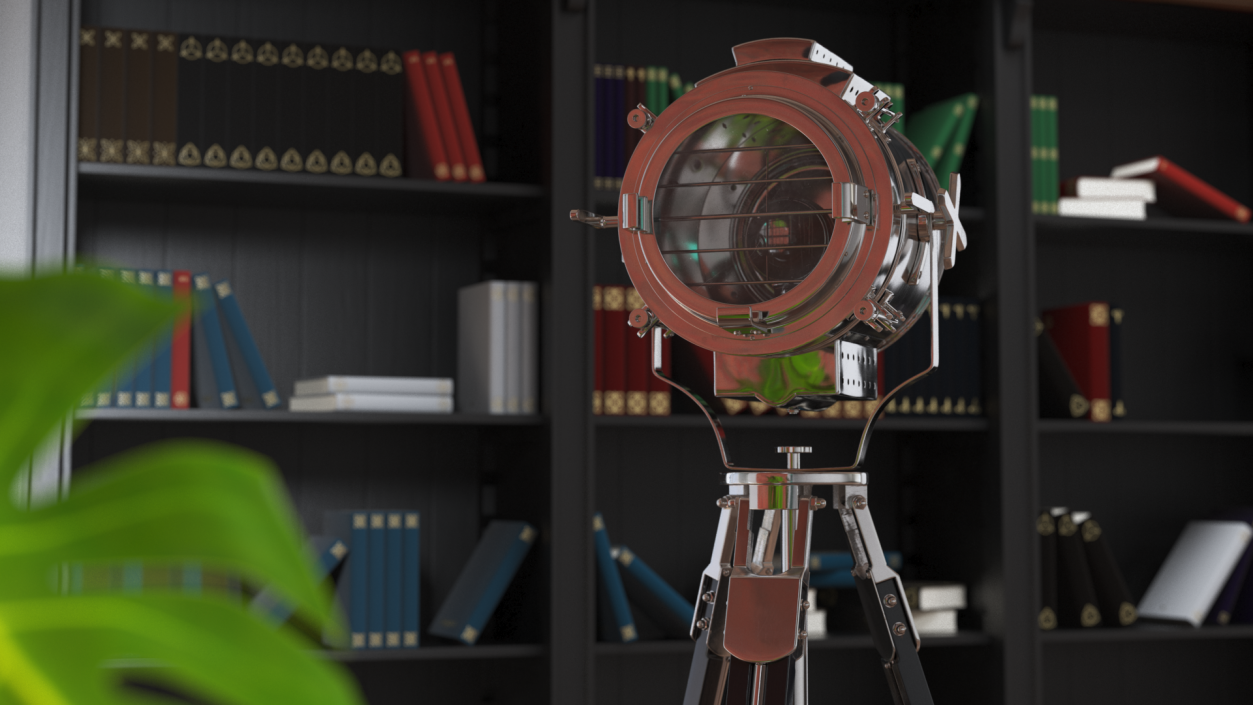 Theater Nautical Lamp Black Tripod 3D model