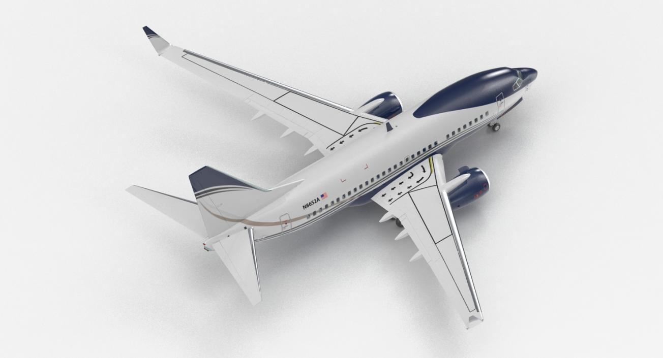 3D Boeing 737-600 with Interior Generic Rigged model