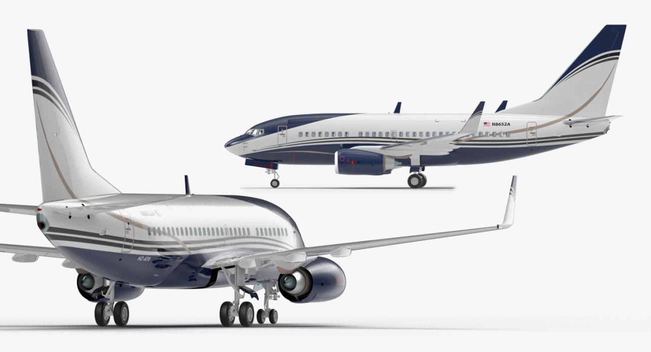 3D Boeing 737-600 with Interior Generic Rigged model