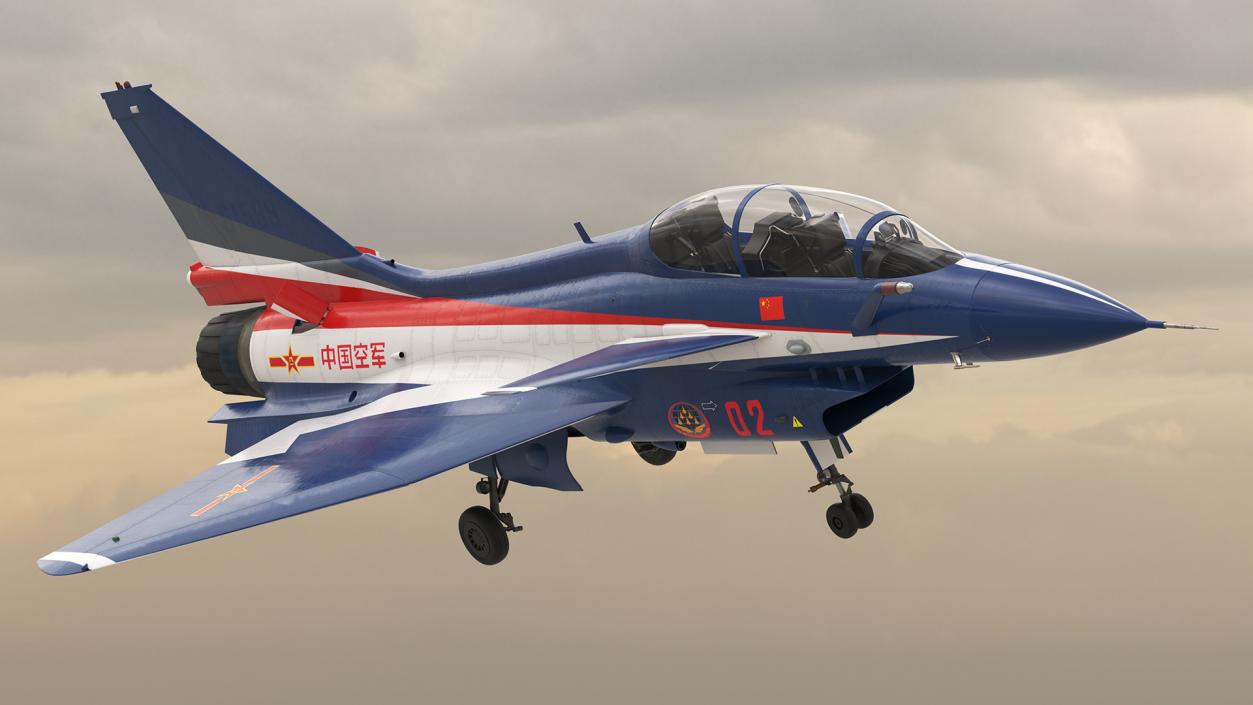 3D Chengdu J10 S Aerobatic Team Tandem Seated Jet