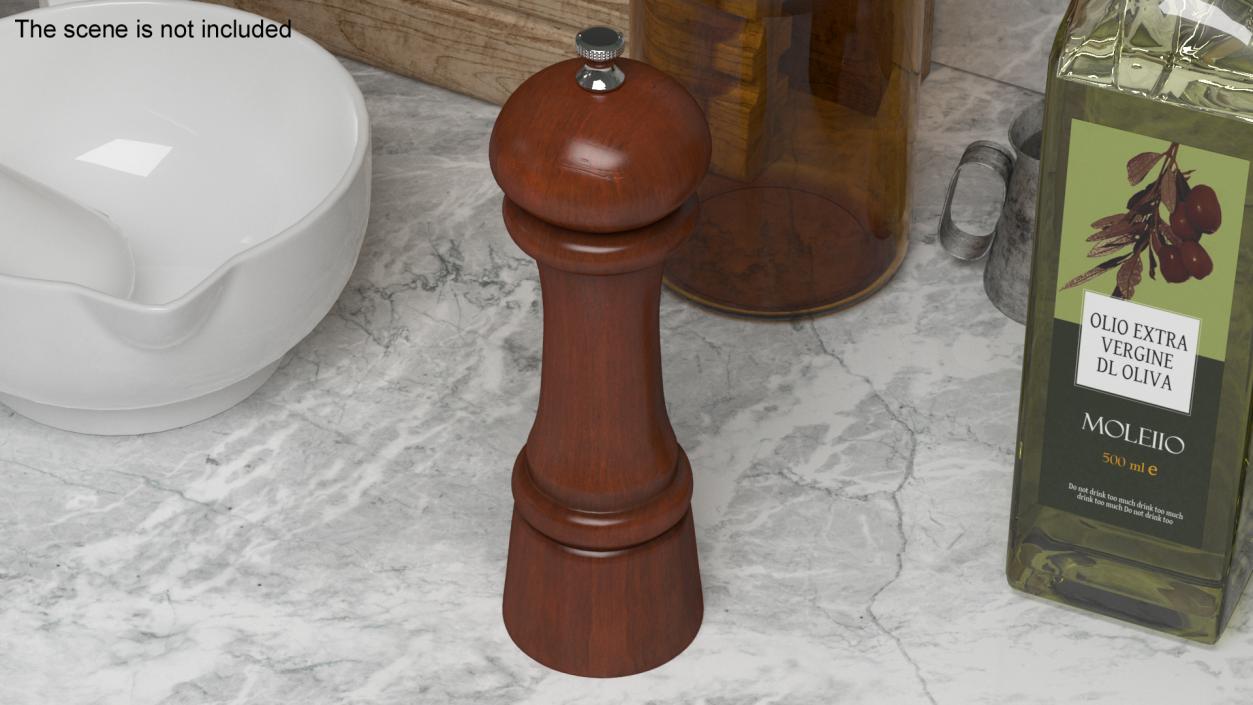 Wooden Salt and Pepper Mill 3D