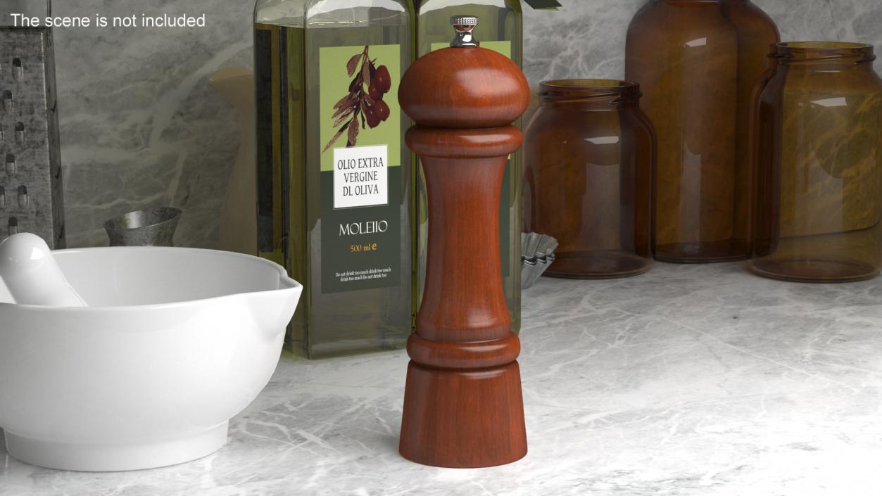 Wooden Salt and Pepper Mill 3D