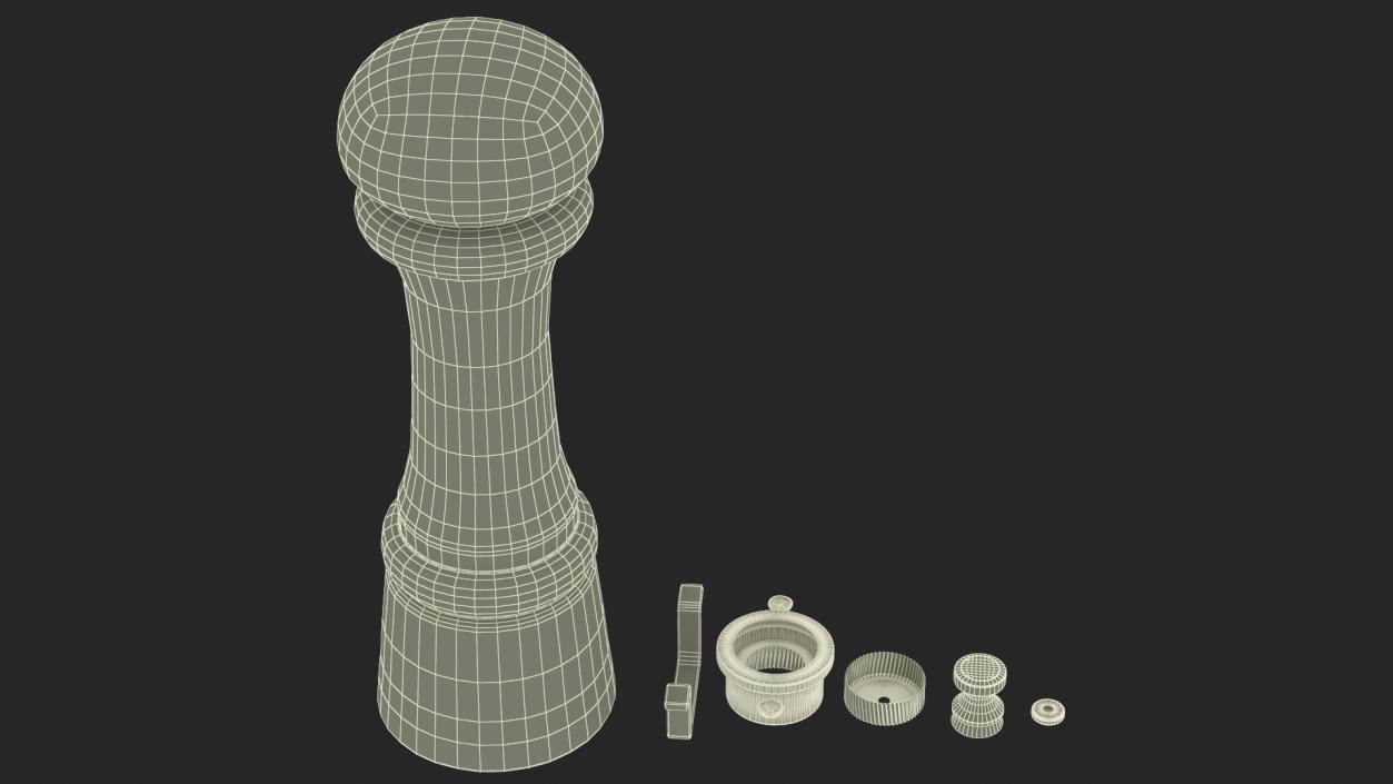 Wooden Salt and Pepper Mill 3D