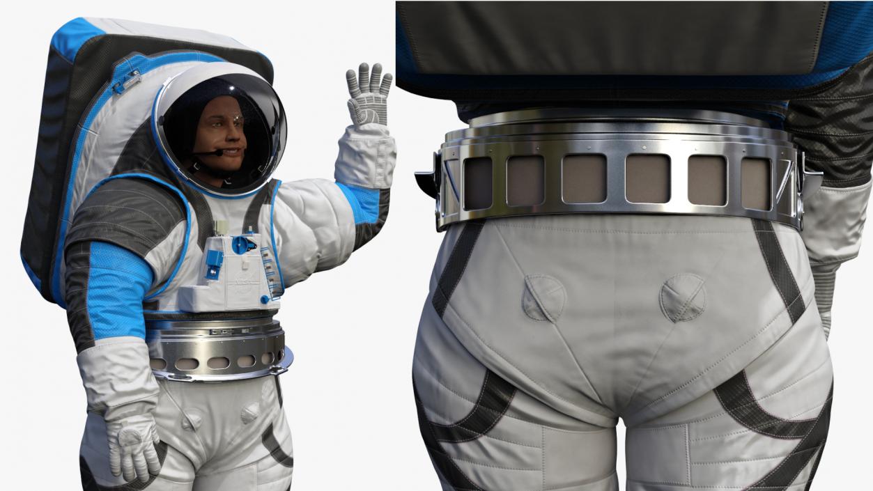 Astronaut Wearing xEMU Greetings Pose 3D