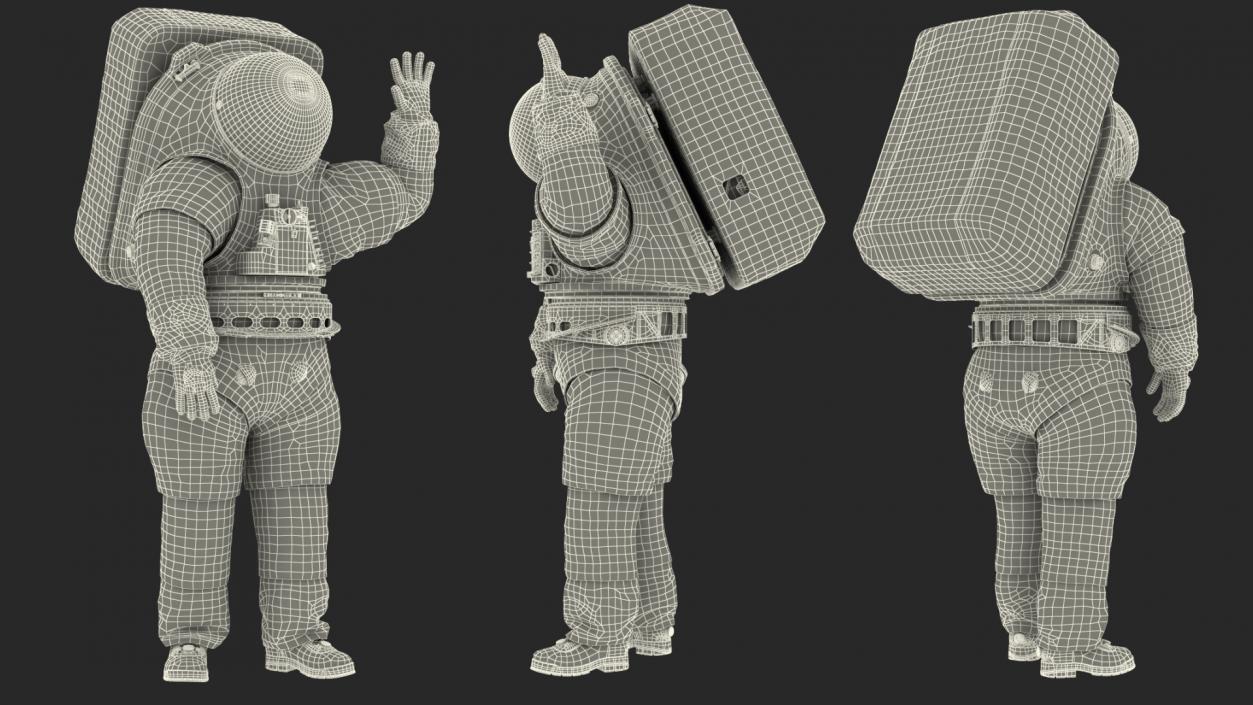 Astronaut Wearing xEMU Greetings Pose 3D