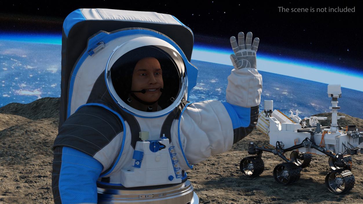 Astronaut Wearing xEMU Greetings Pose 3D