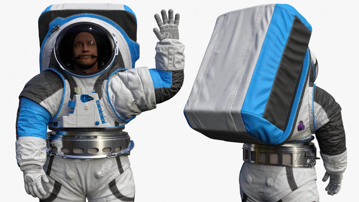 Astronaut Wearing xEMU Greetings Pose 3D