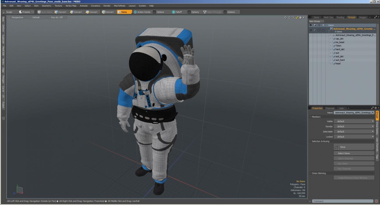 Astronaut Wearing xEMU Greetings Pose 3D