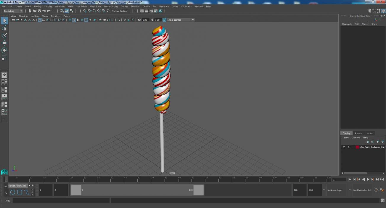 3D model Mini Twist Lollypop Candy