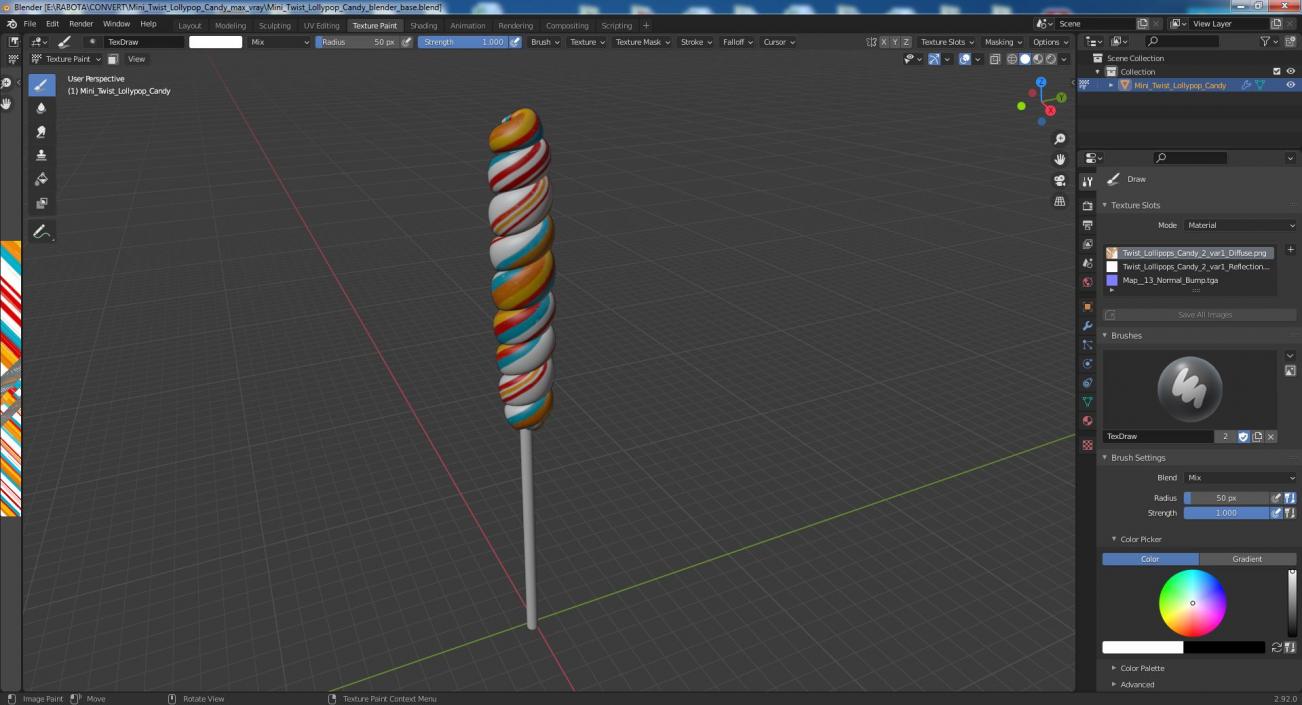 3D model Mini Twist Lollypop Candy