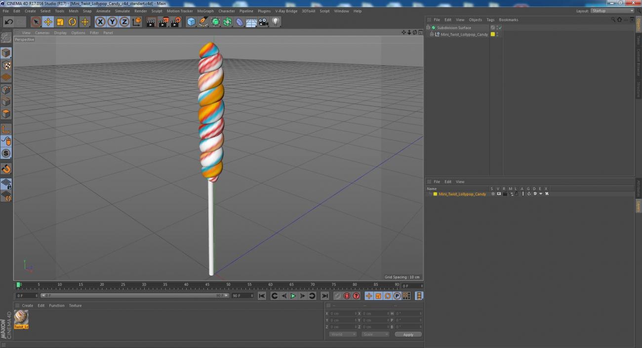 3D model Mini Twist Lollypop Candy