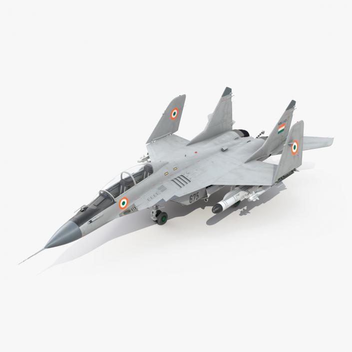 3D MiG 29 KUB Tandem Aircraft Indian with Armament Rigged for Maya model