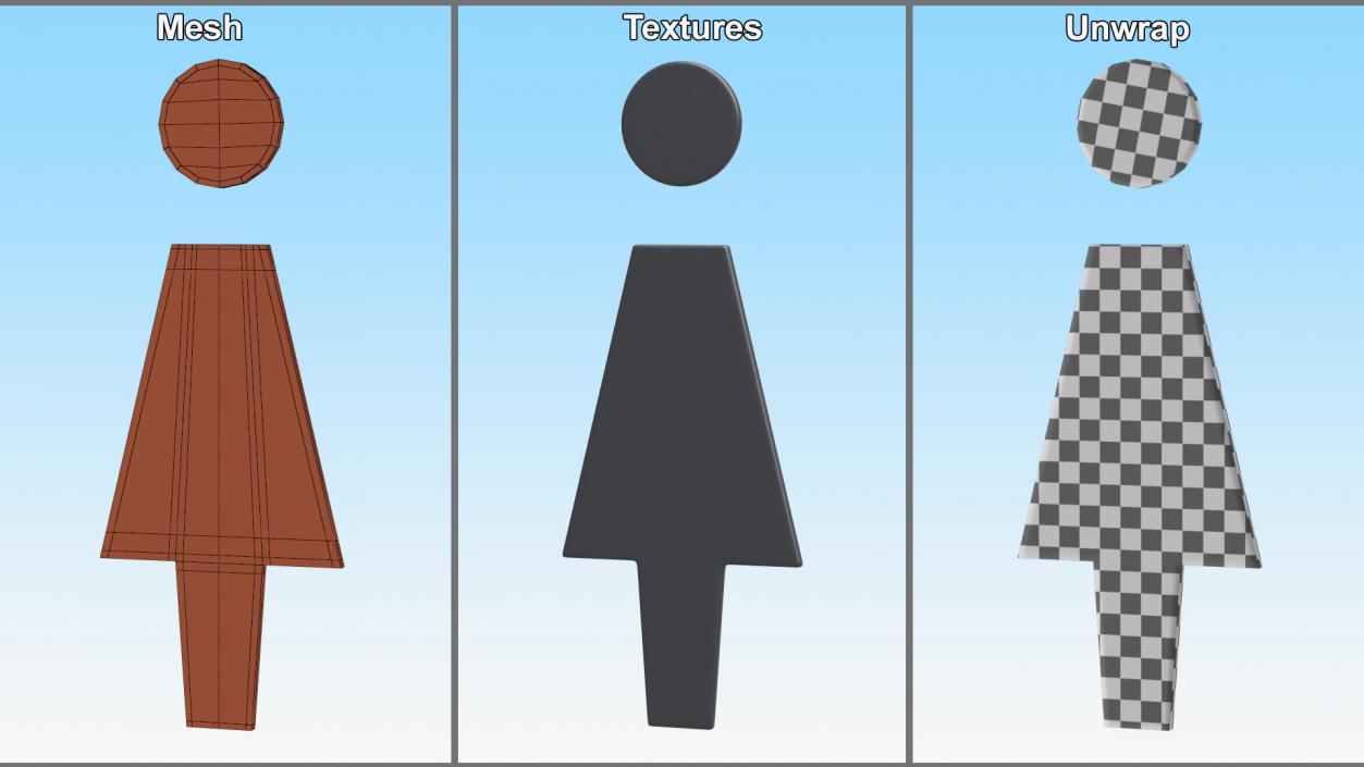 3D Women Restroom Symbol