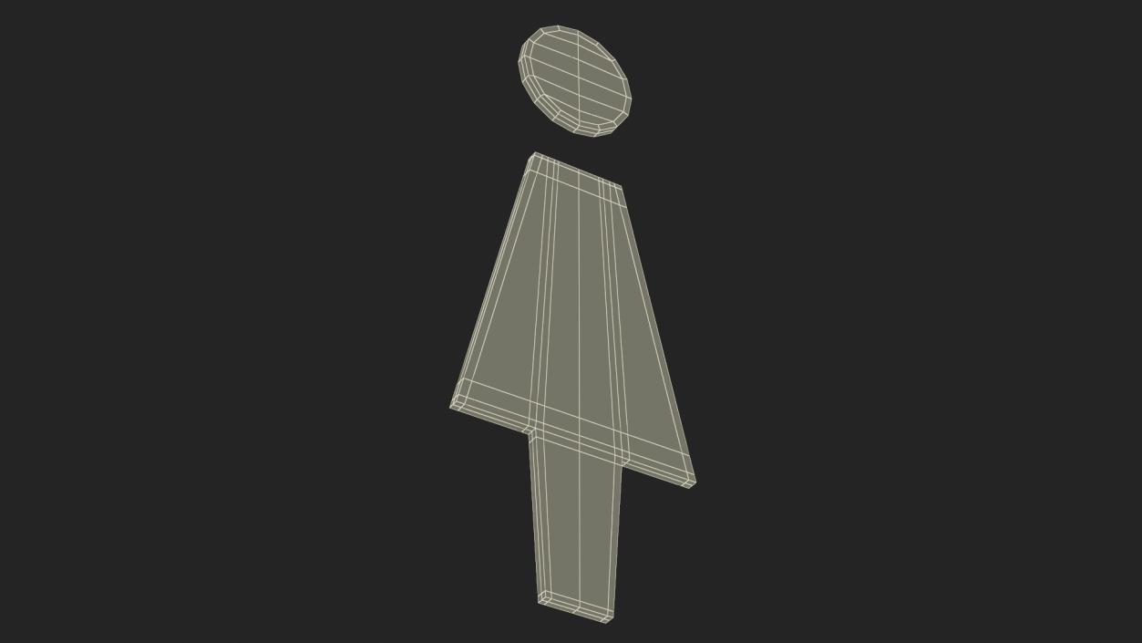 3D Women Restroom Symbol