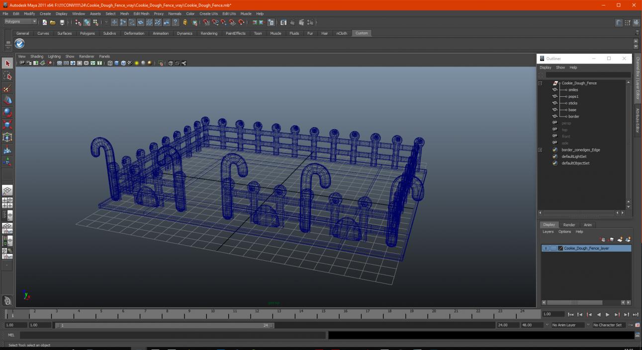 3D Cookie Dough Fence model