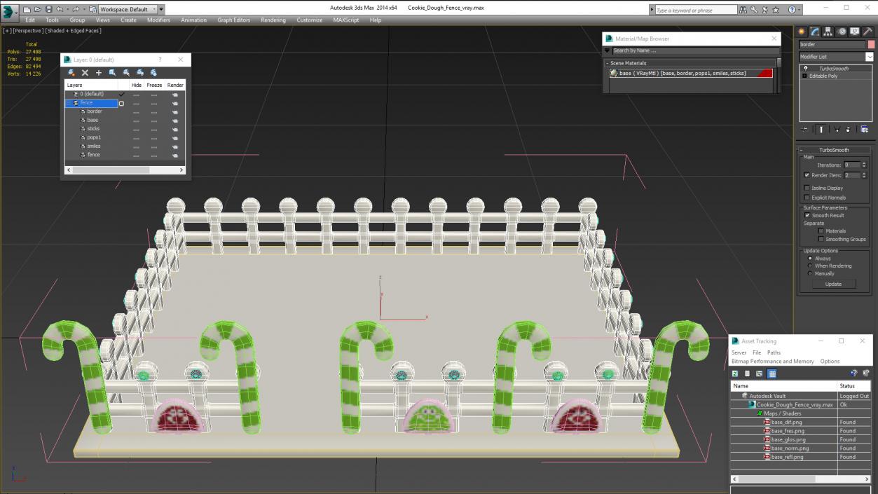 3D Cookie Dough Fence model