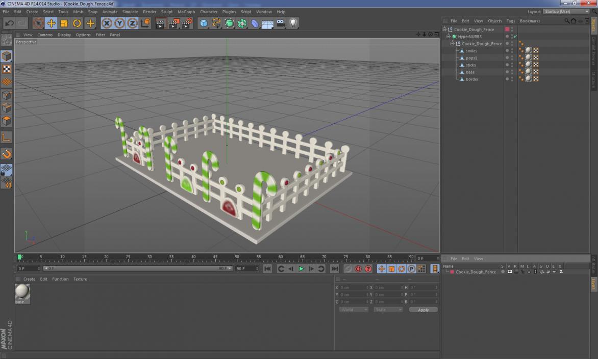 3D Cookie Dough Fence model